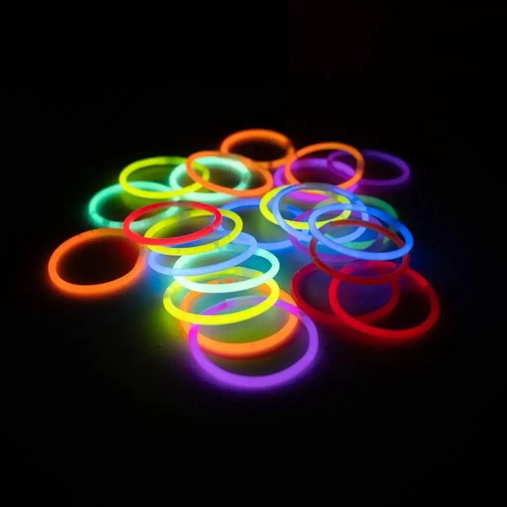 Pulseras fluorescentes multicolores (juego de 100)