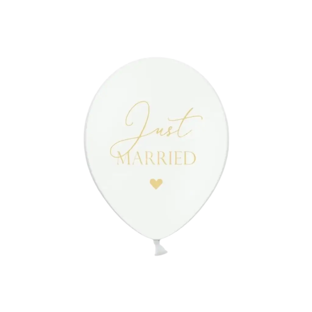 Globos de 30cm, Just Married, Puro Pastel Blanco Set de 50