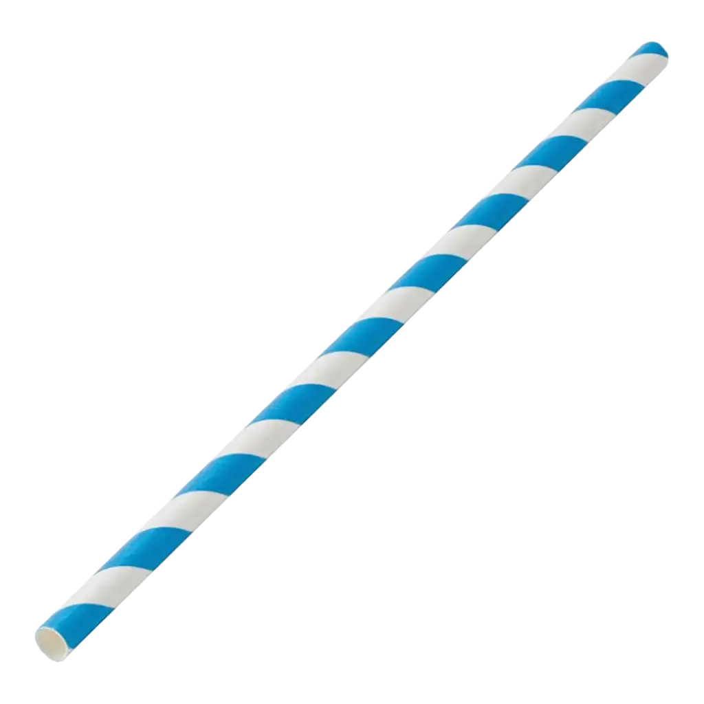 Paja de papel a rayas azules 20cm /ø6mm (250 piezas)