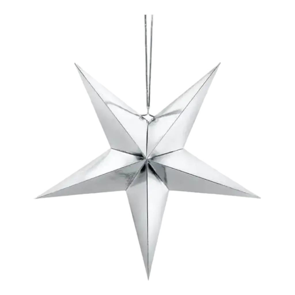 Estrella de papel de plata 45cm