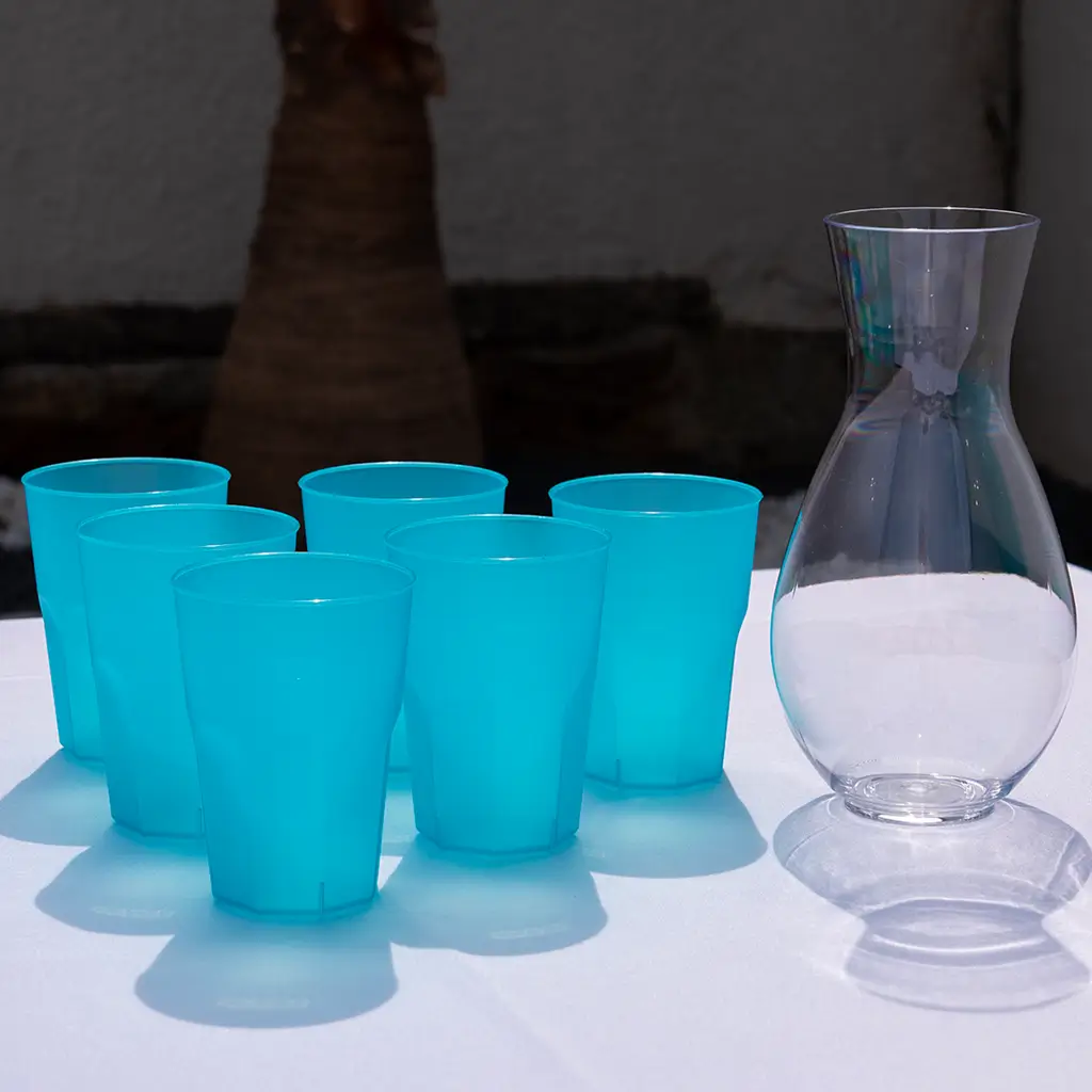 Vaso de cóctel azul turquesa 35cl (Lote de 20)