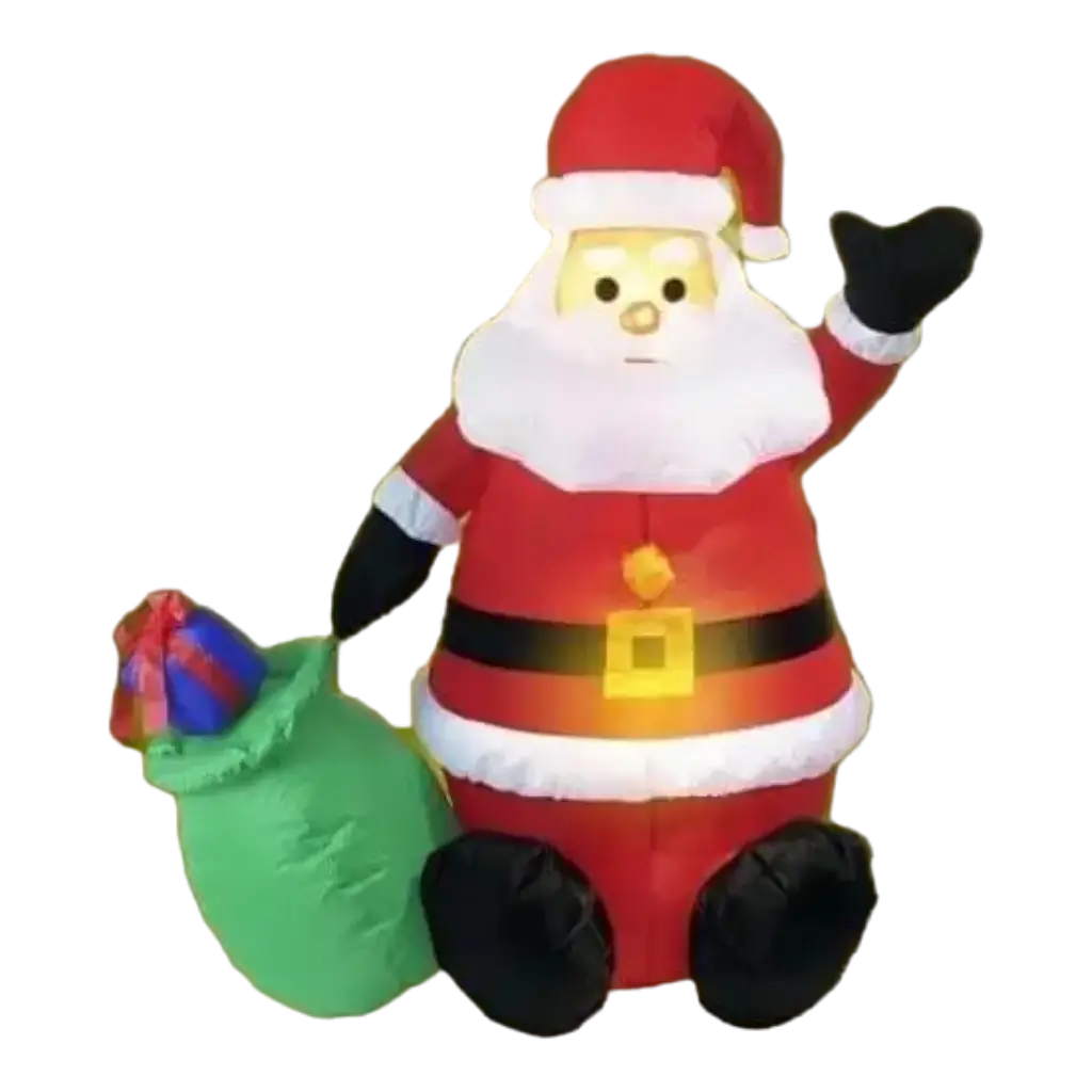 Santa Claus iluminado inflable con capucha de 120 cm.