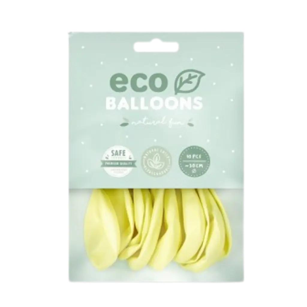 Paquete de 10 globos biodegradables en crema