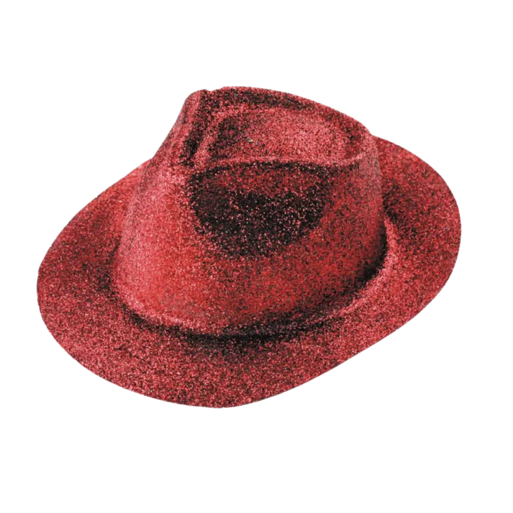 Sombrero de lentejuelas rojo Borsalino