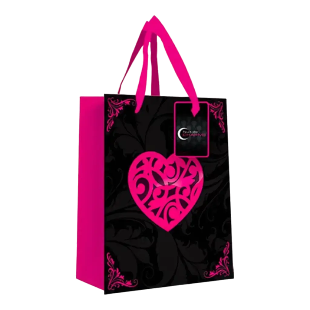 Bolsa de regalo rosa y negra