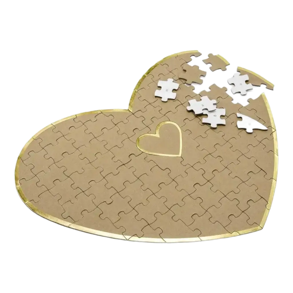 Libro de visitas de papel Kraft - Puzzle Heart