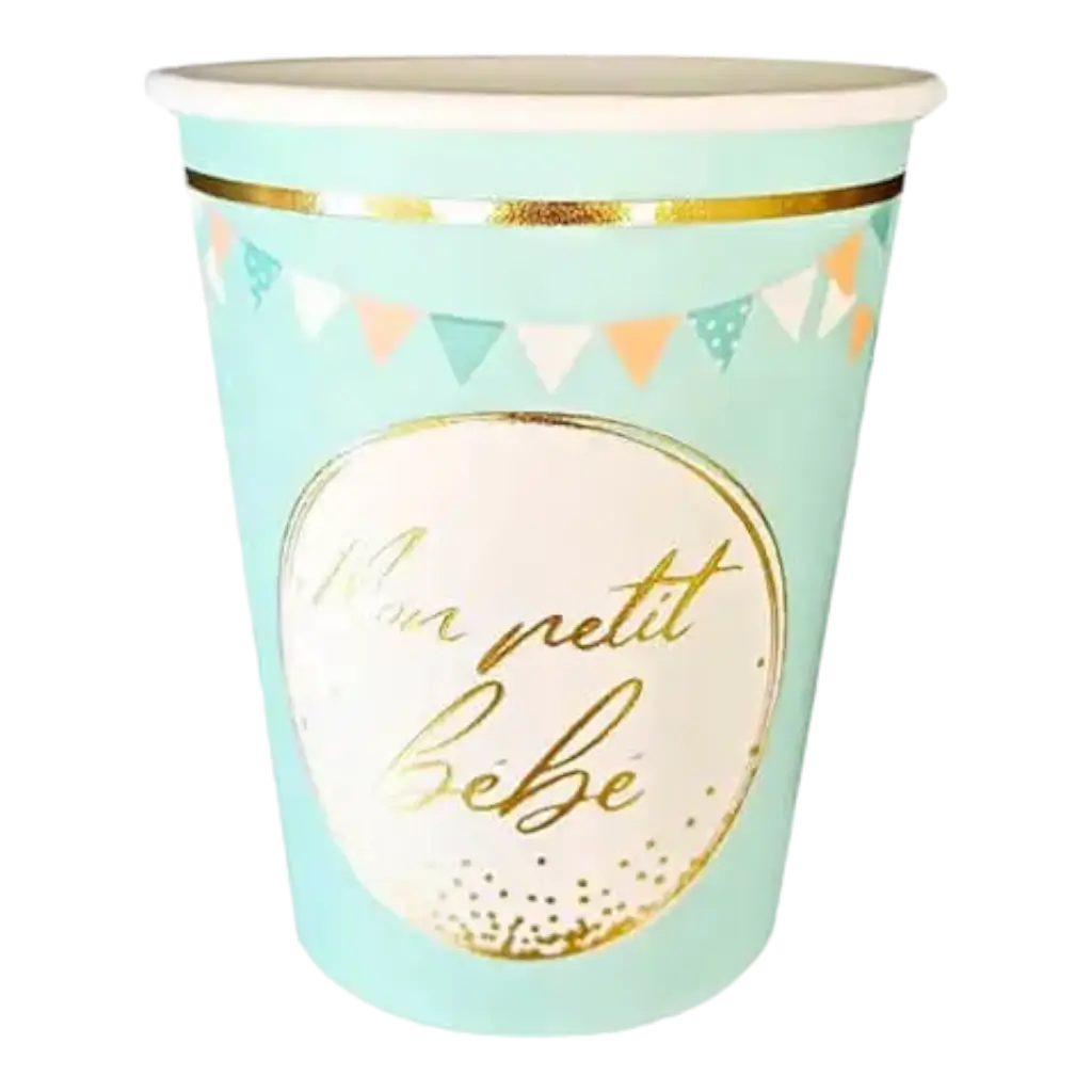 Vaso de papel azul "My Little Baby" - Juego de 6