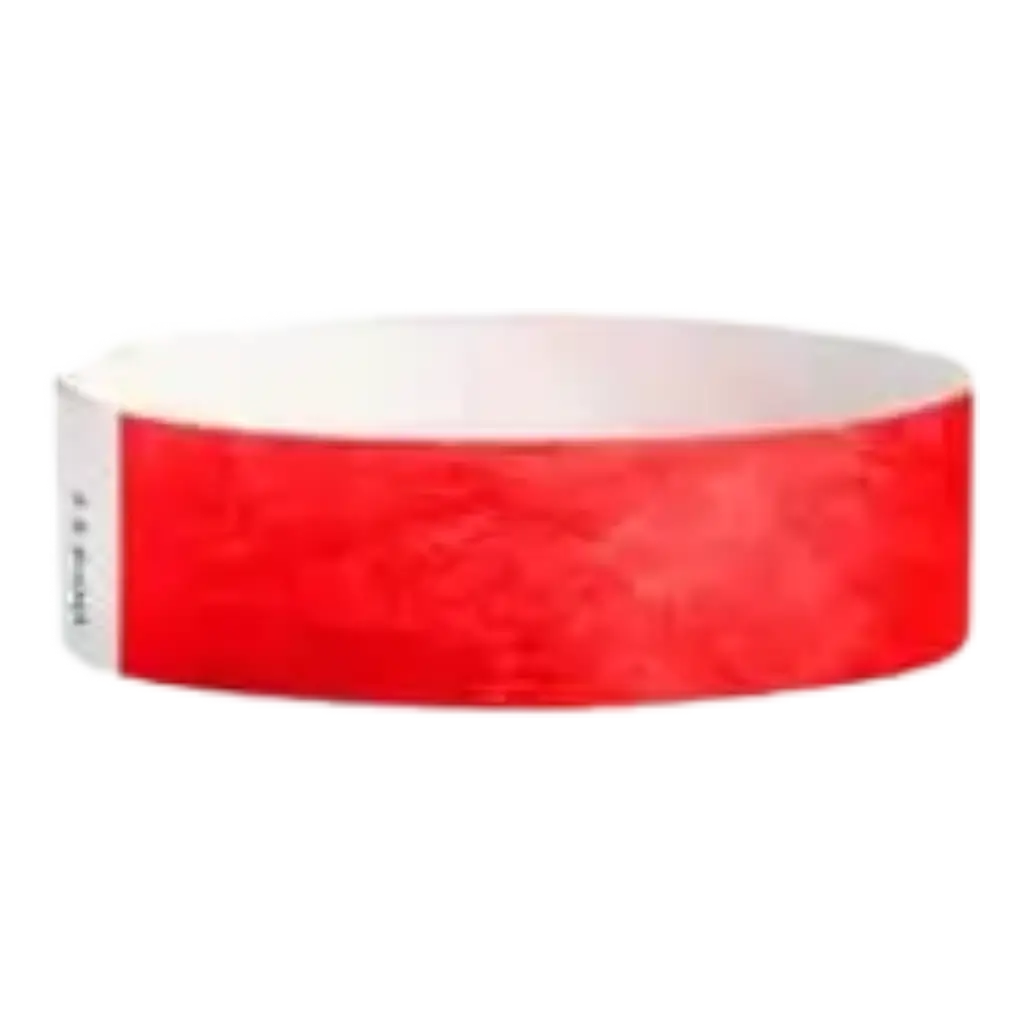 Pulsera Tyvek® roja de papel sin marcar