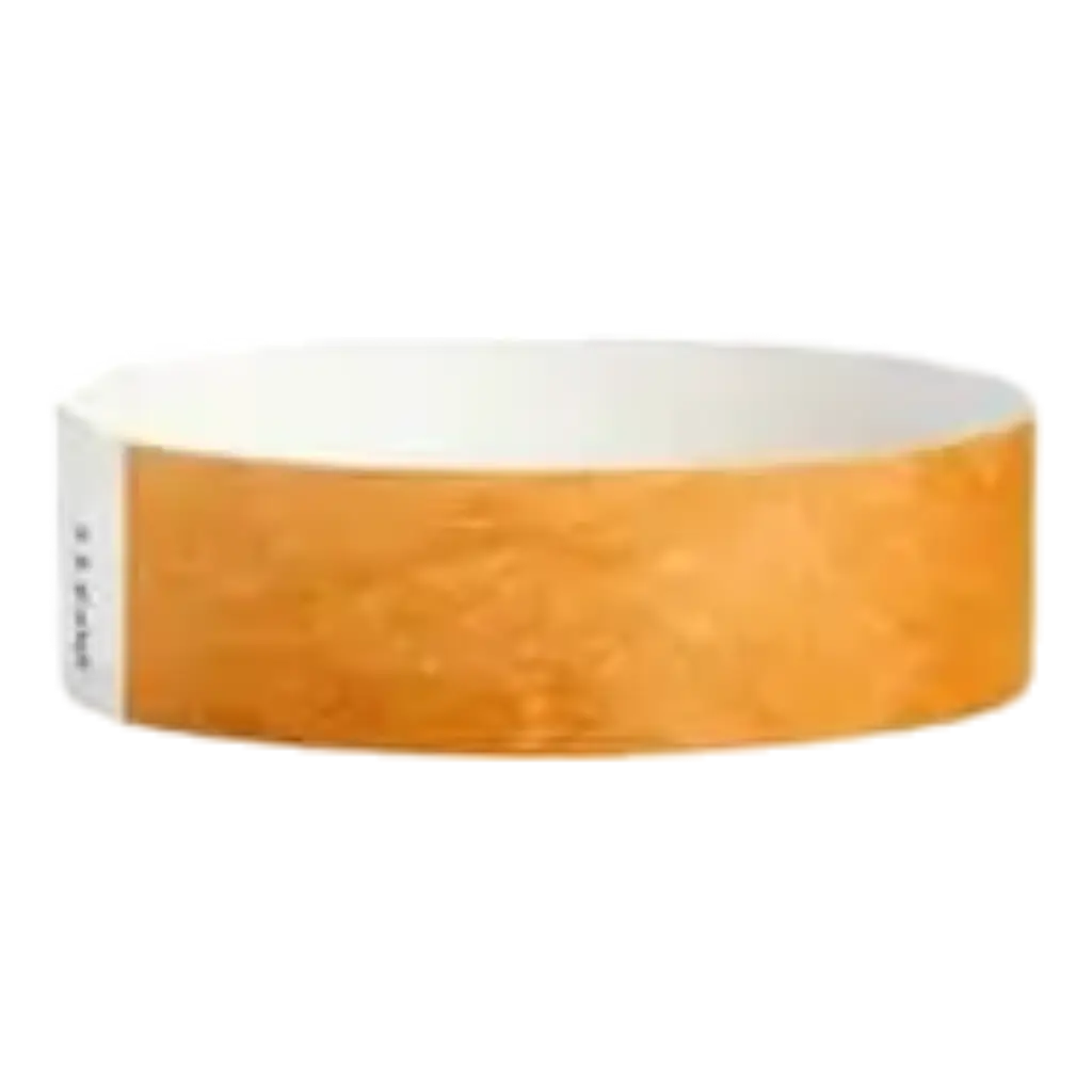 Pulsera de papel Tyvek® naranja neón sin marcar