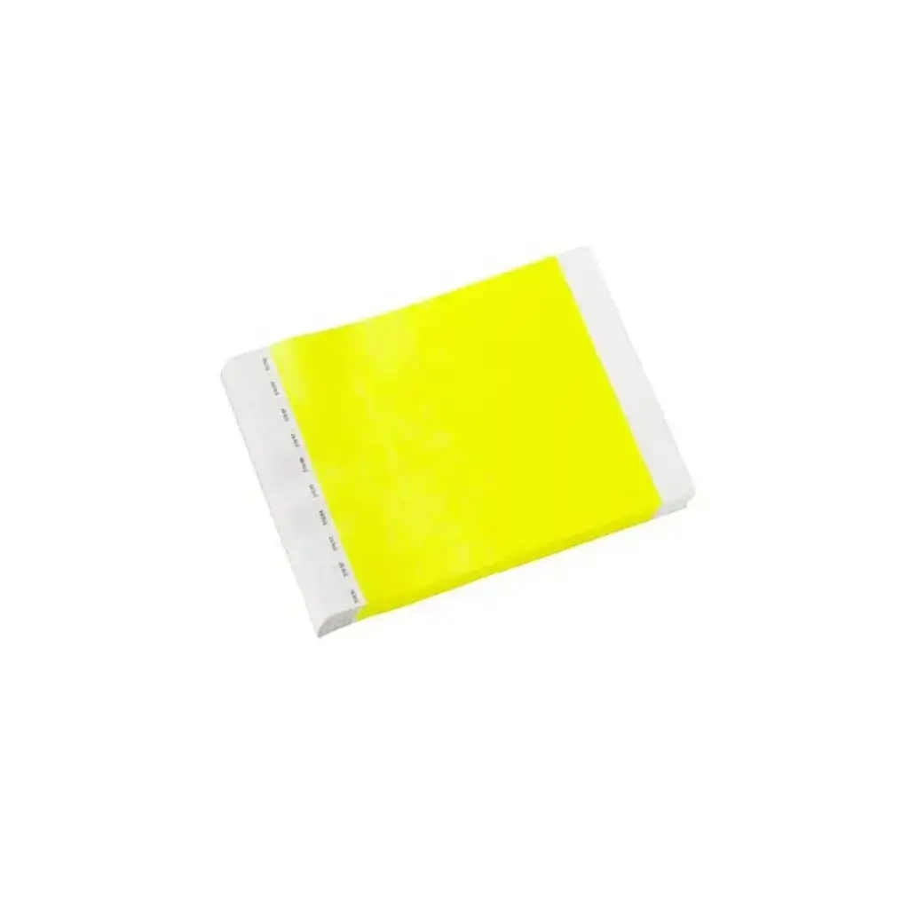 Pulsera Tyvek® de papel amarillo neón sin marcar