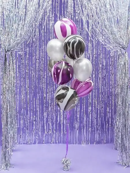 Paquete de 10 globos metálicos plateados