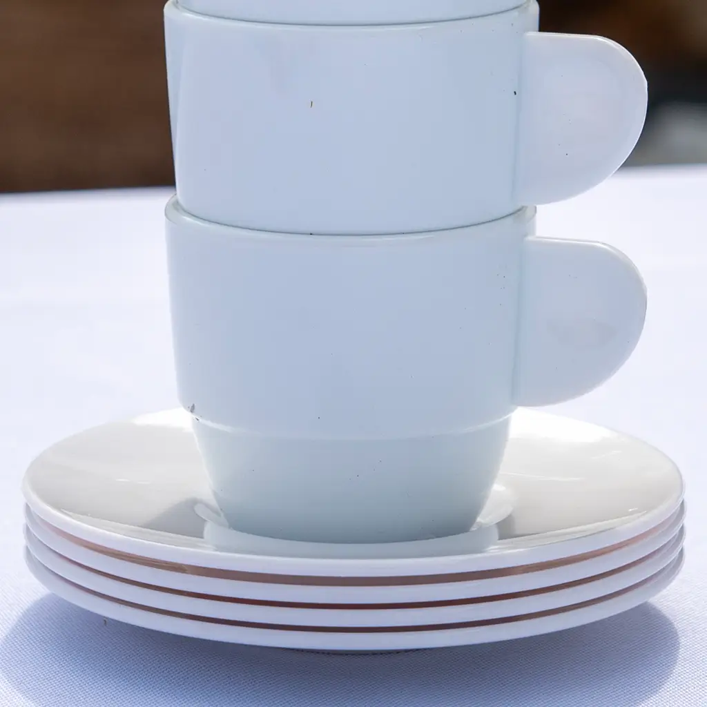 Plato de café blanco ø 10,5cm - Lote de 6