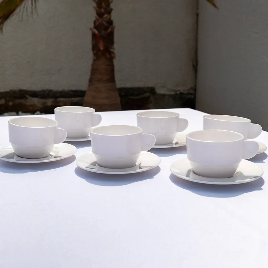 Taza Espresso Doble Blanca 16.6cl - Set de 6