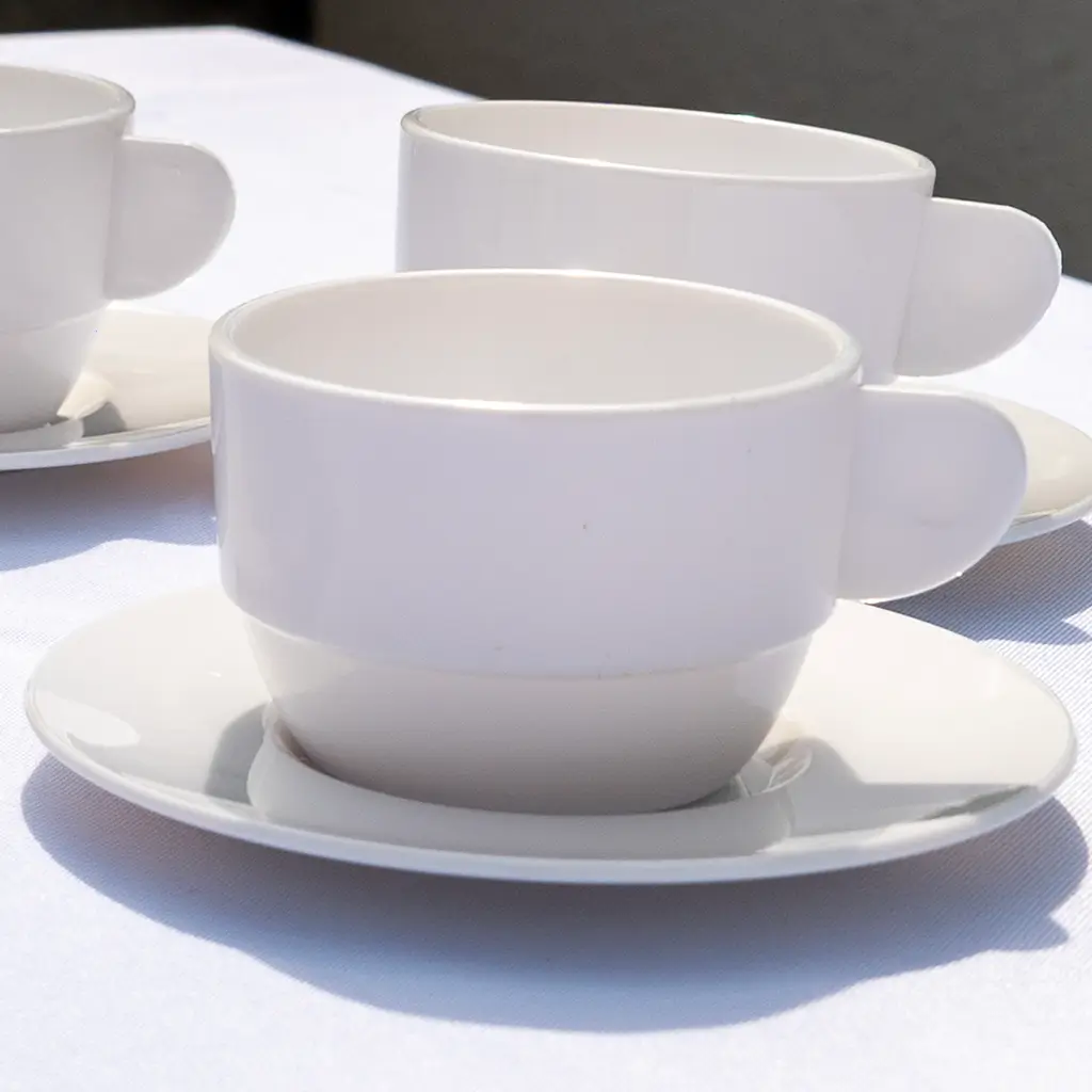 Posavasos Doble Espresso Blanco ø 13cm - Lote de 6