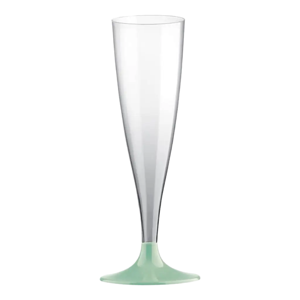 Copa de champán transparente verde pastel 14cl - Lote de 6