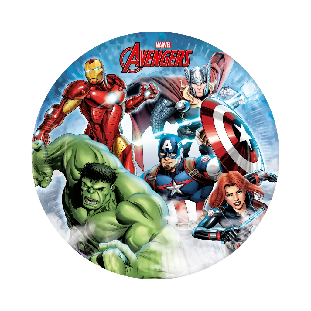 Avengers plato de papel ø23cm - Set de 8