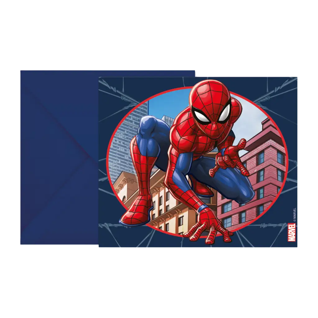 Invitación y sobre Spiderman - Lote de 6