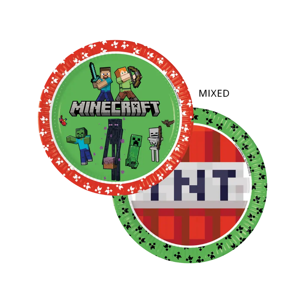 Plato de papel Minecraft ø23cm - Set de 8