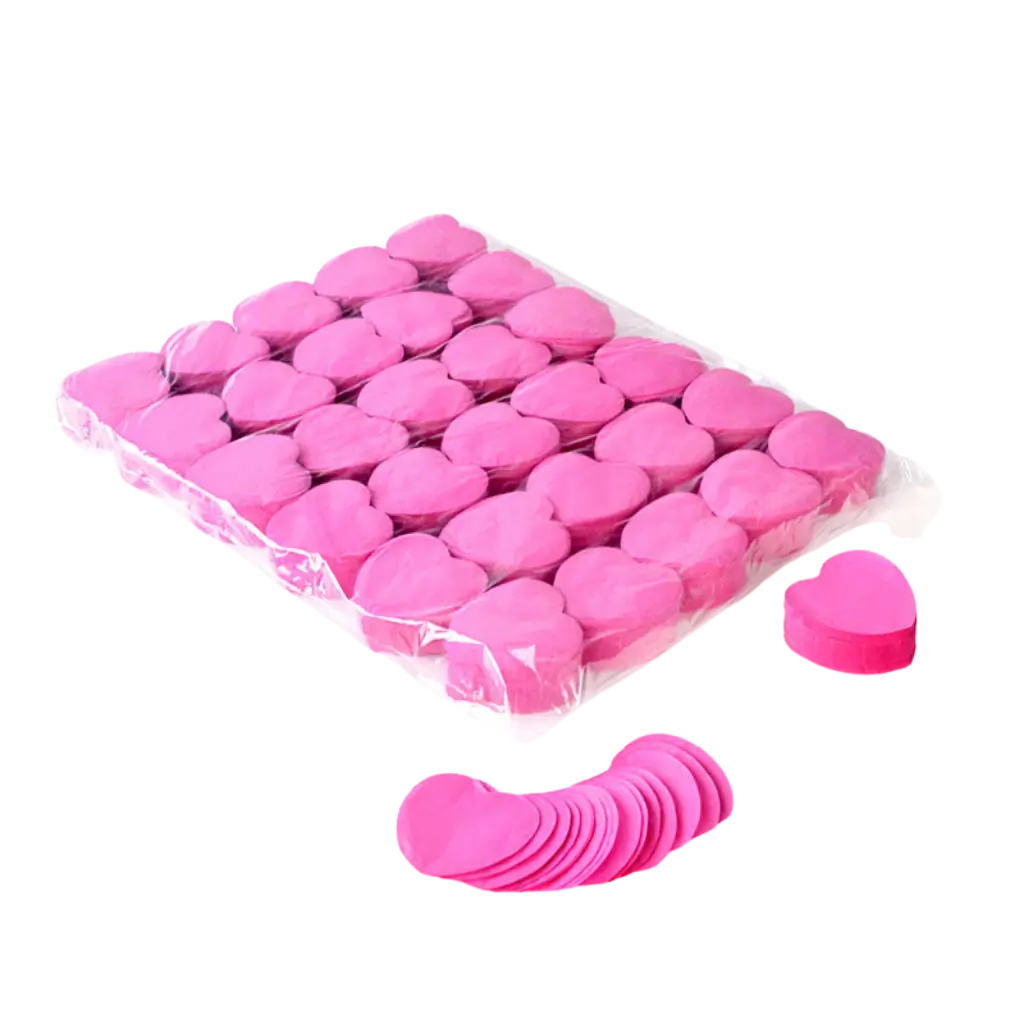 Bolsa confeti corazones 1KG - Rosa