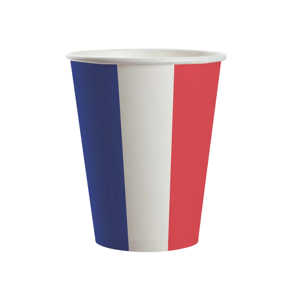 Lote de 8 vasos de papel Francia