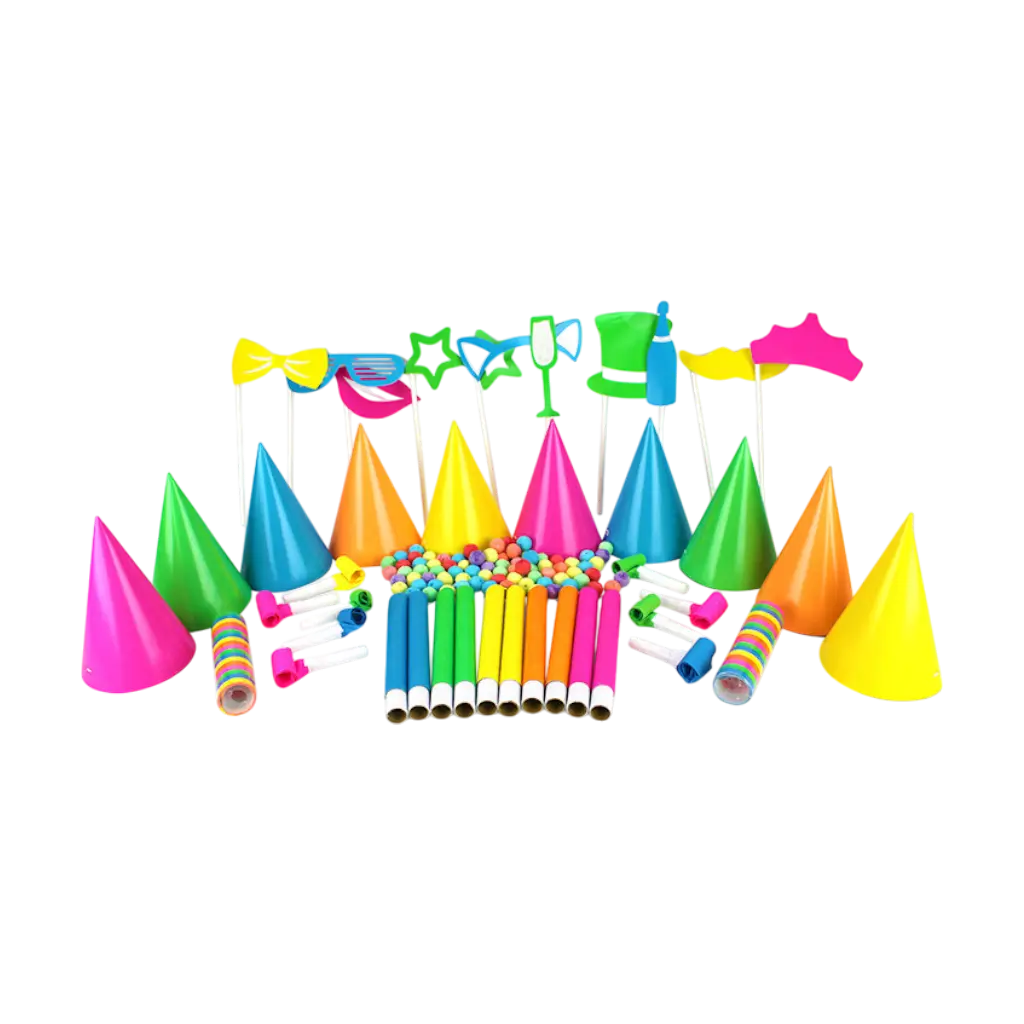 Kit de fiesta fluorescente multicolor para 10 personas