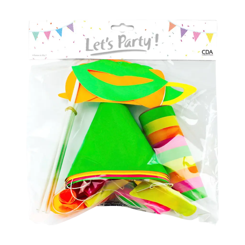 Kit de fiesta Fluo multicolor para 5 personas